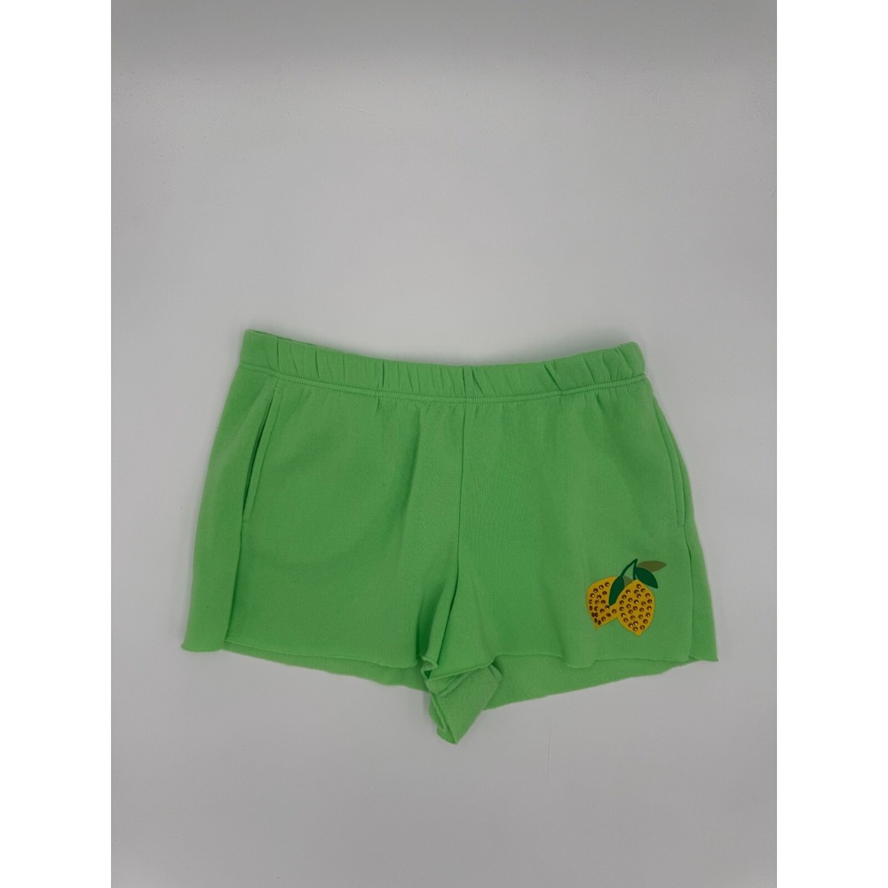 No Comment Shorts Women Large Green Studded Mango Elastic Waist Comfort Low Rise